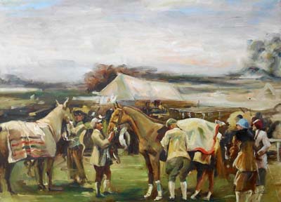 687-T3 | 73cm x 100cm | Course de chevaux 